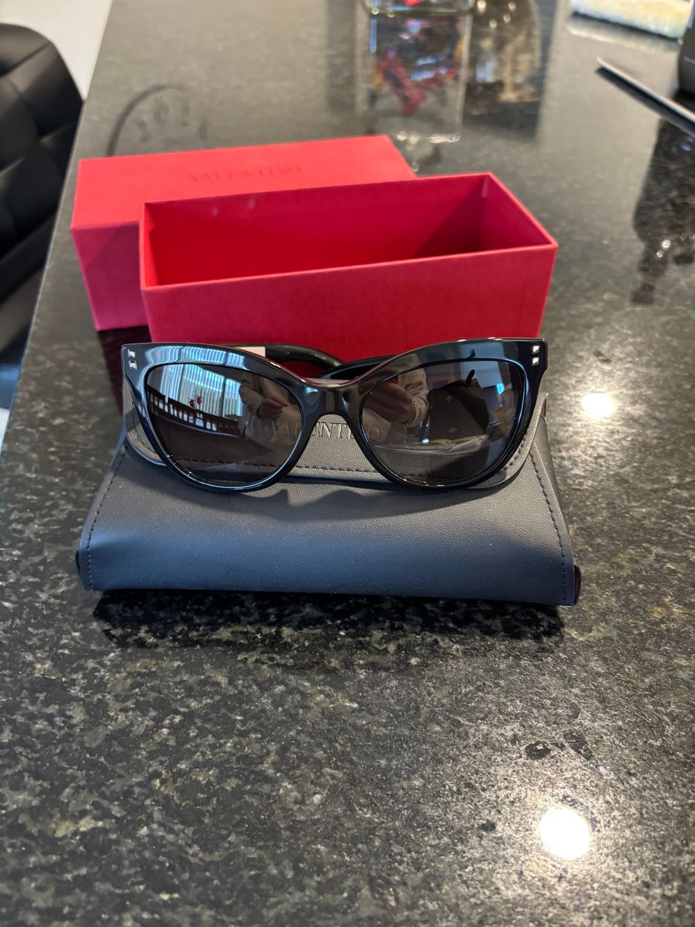 Valentino Black Cat-Eye Sunglasses