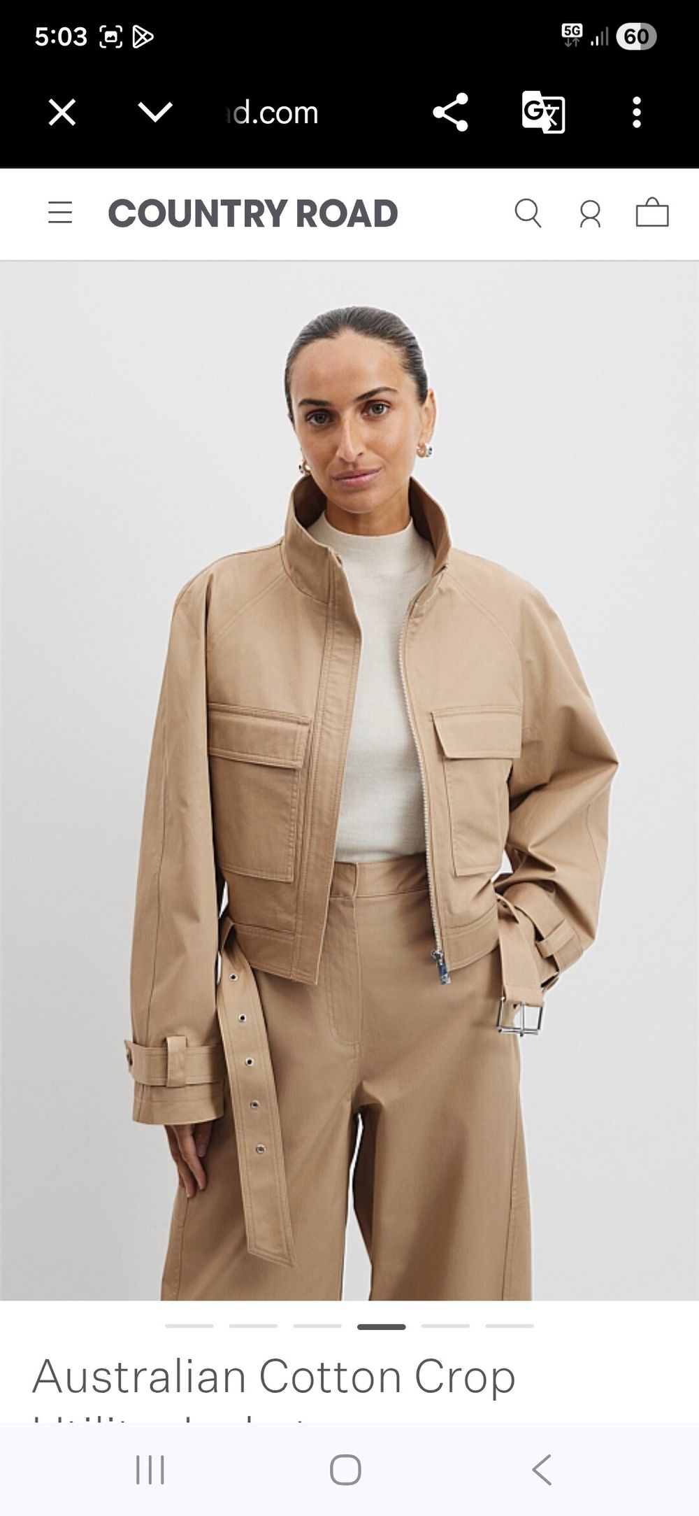 Crop utility jacket