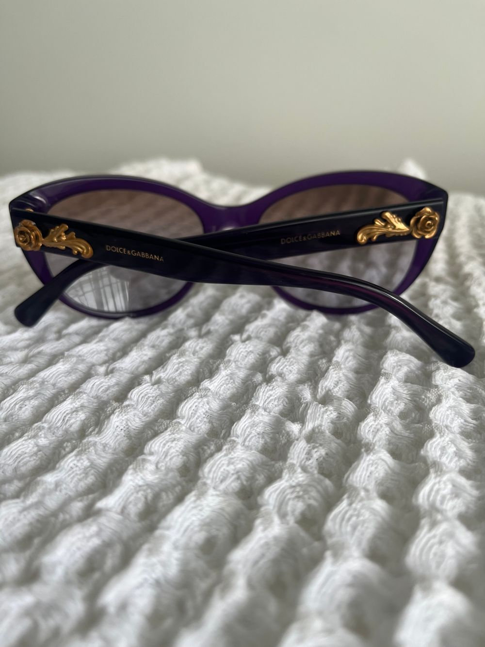 Vintage Dolce & Gabbana Purple Slight Cat Eye Sunglasses
