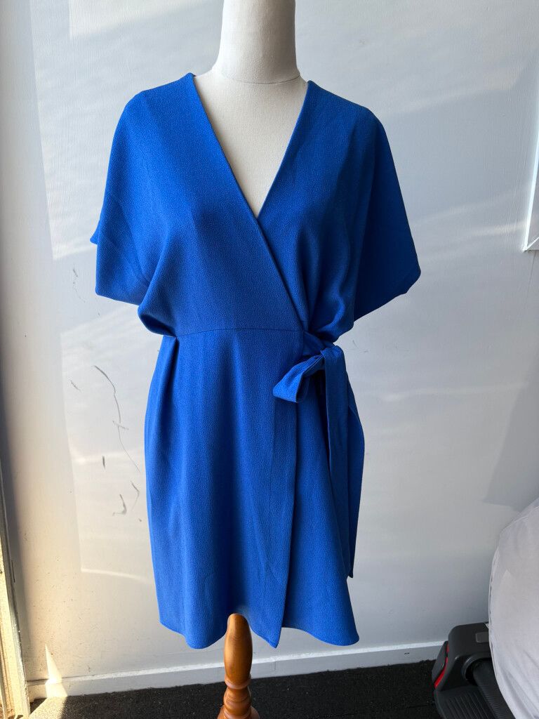 Topshop - Topshop Blue Wrap Dress on Designer Wardrobe Topshop - Topshop Blue Wrap Dress on Designer Wardrobe