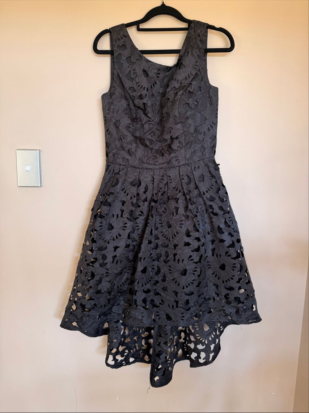 chi chi black lace dress Chi Chi London Maternity lace midi dress with sheer sleeves in black