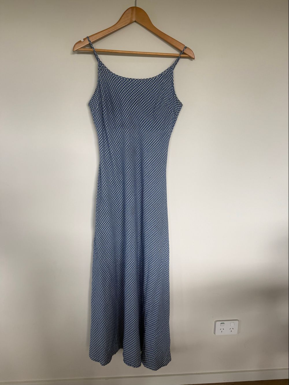 Among The Brave Blue Gingham Maxi Dress