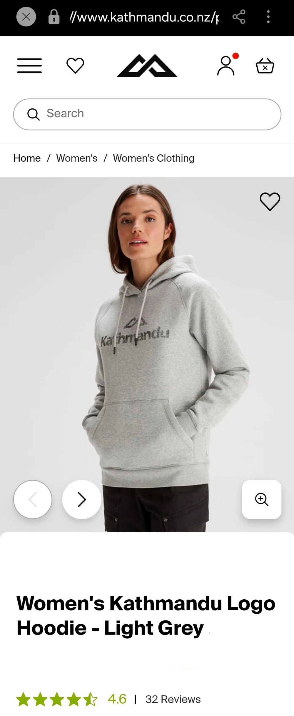 Kathmandu Grey Pink Hoodie