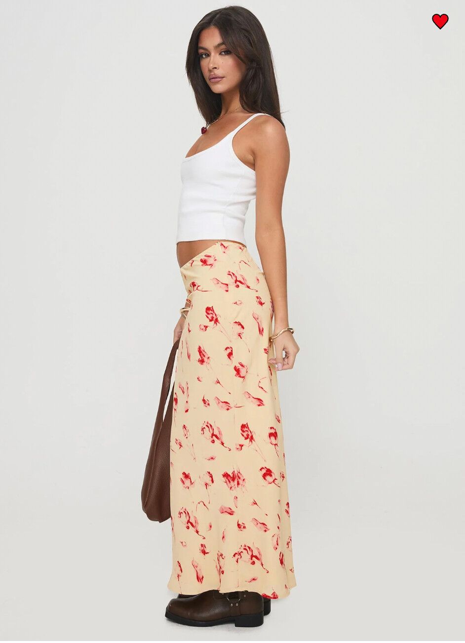 PRINCESS POLLY Mangoes maxi skirt cream