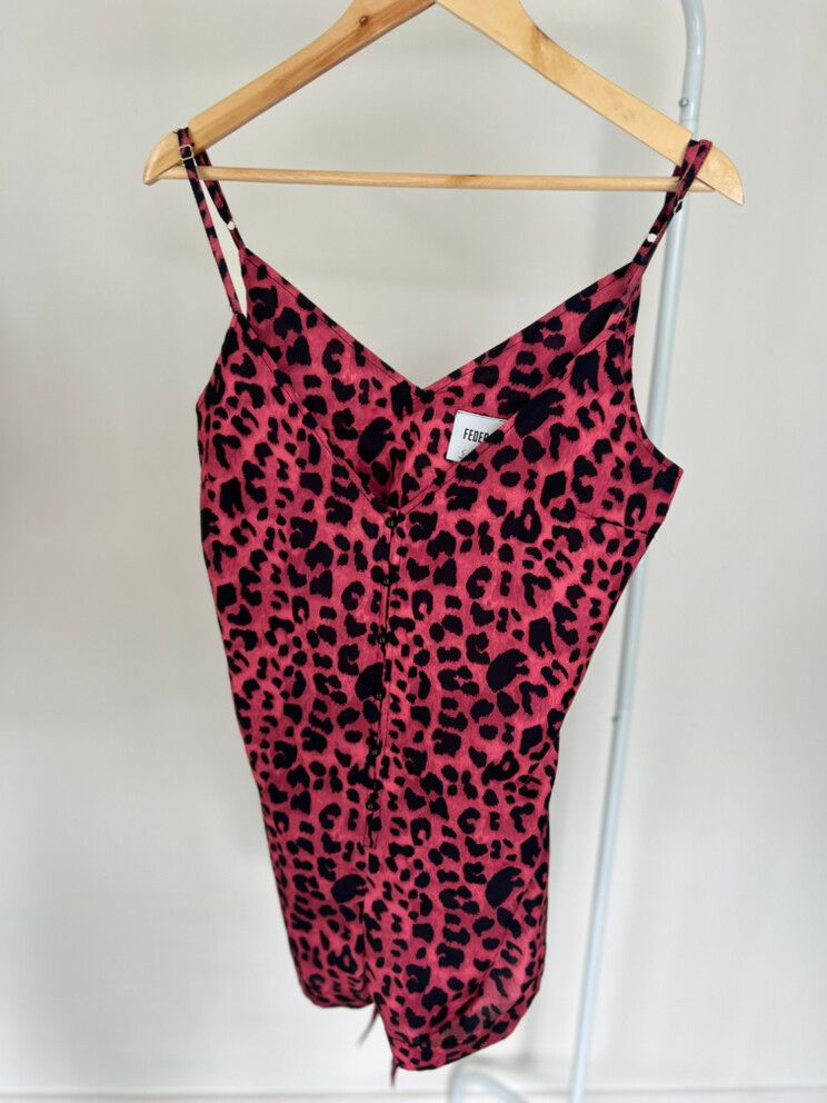 Federation Pink Black Leopard Romper / Size S