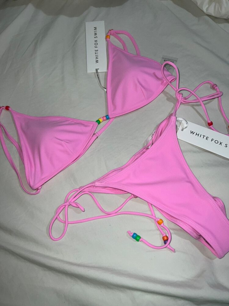 White Fox Swim Pink Bikini Set