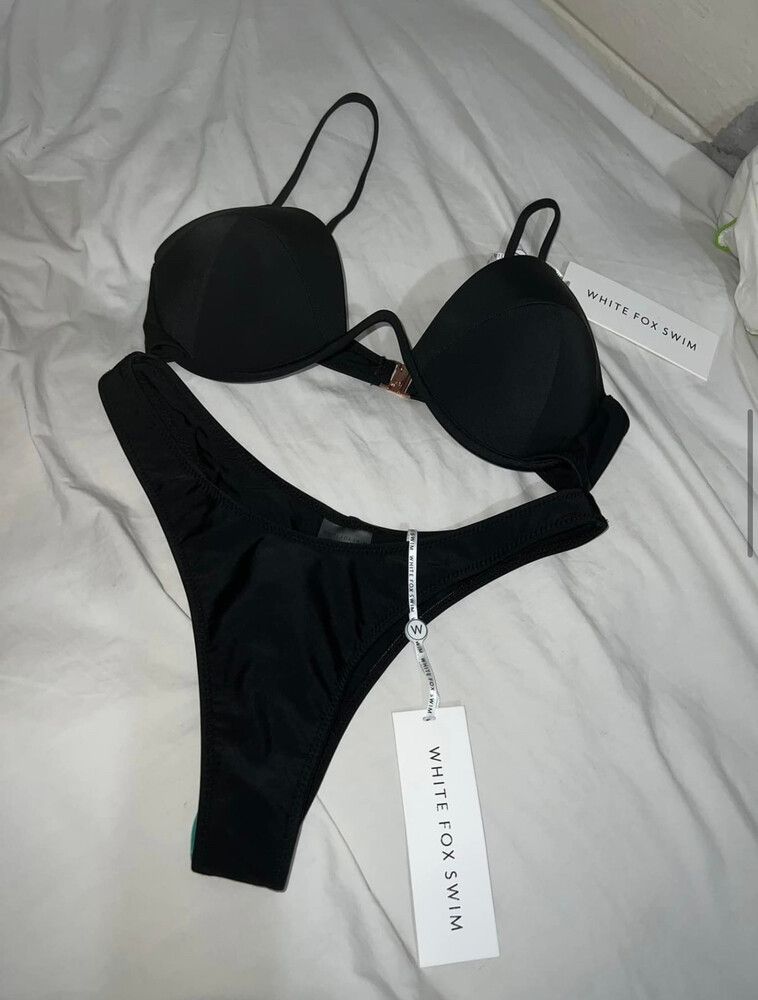 White Fox Swim Black Bikini Set