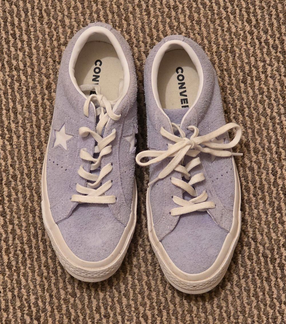 Converse One Star blue suede sneakers