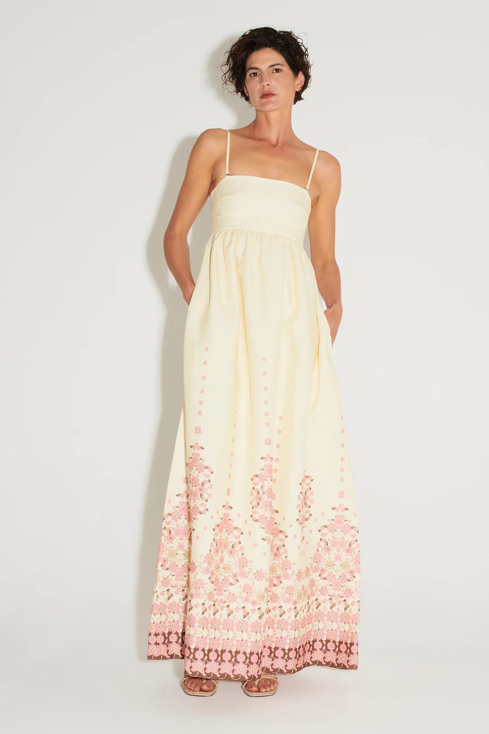 white christmas dresses Hansen & Gretel Akacia Maxi Dress in Cream Empress – Coco & Lola main image 1