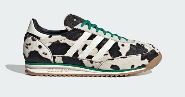 Adidas Black and White Cow Print Sneakers
