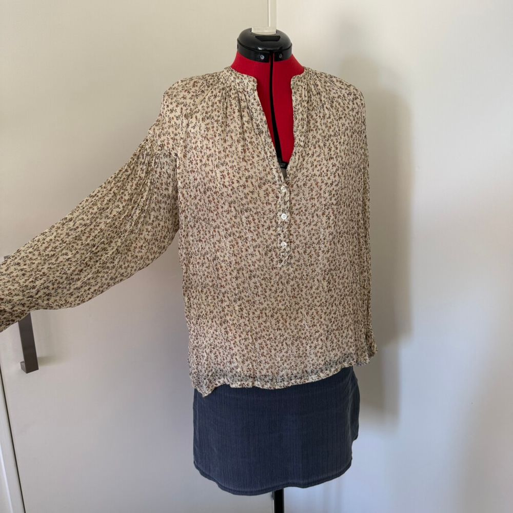 Vanessa Bruno gold Floral Long Sleeve Top