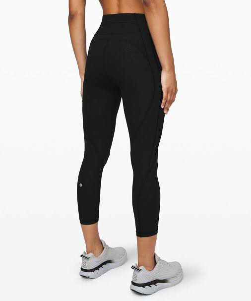 lululemon Time To Sweat crop leggings - Polar Shift Emboss Black