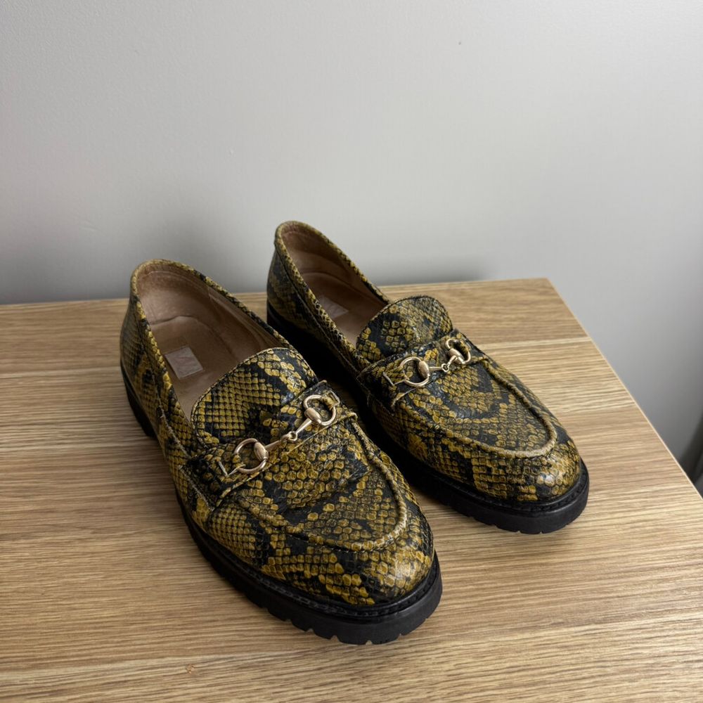 Kathryn Wilson Snakeskin Print Loafers