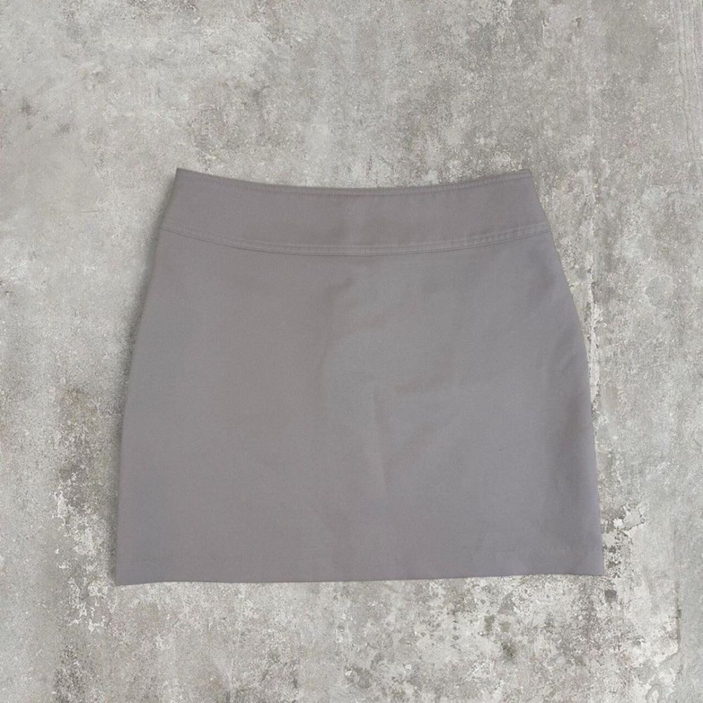 beige mini skirt