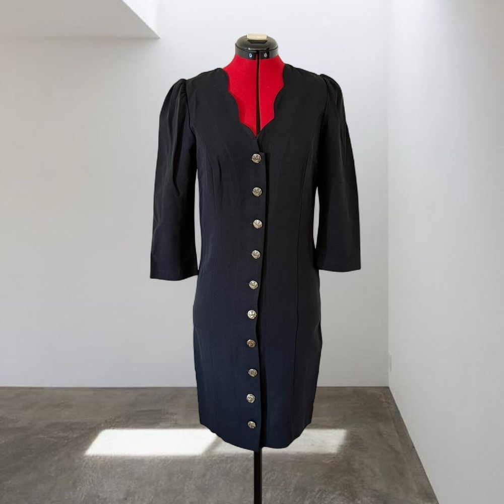 Vintage Nicole black button front dress