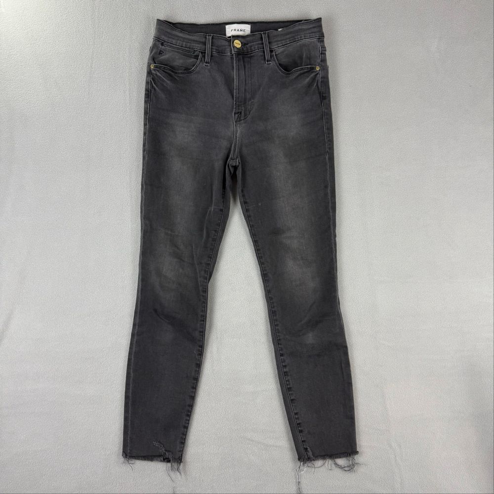 Frame Le High Skinny Crop Jeans black grey