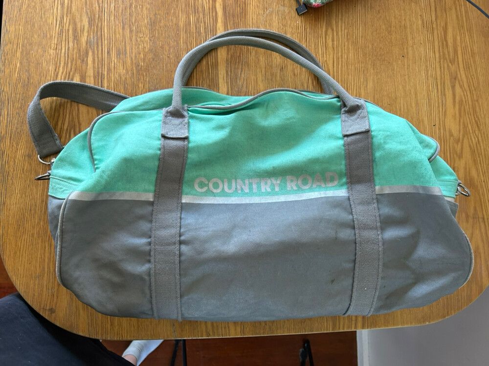 Country Road Green Grey Travel Bag
