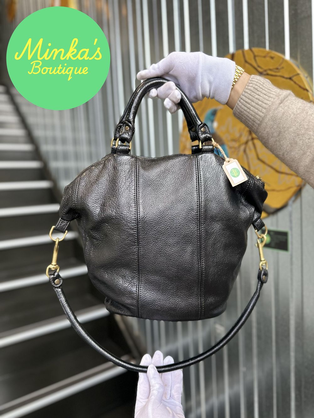 Deadly Ponies Black Leather Bag