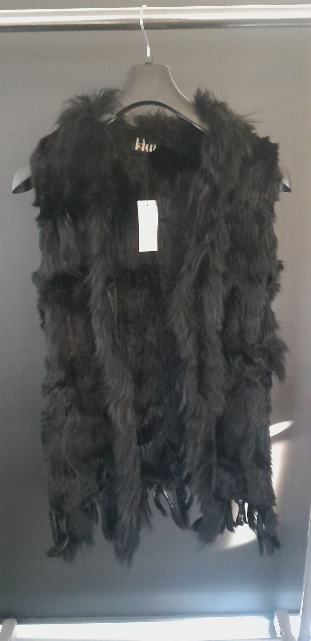 Charlie Hill Black/Chocolate Rabbit Fur Vest