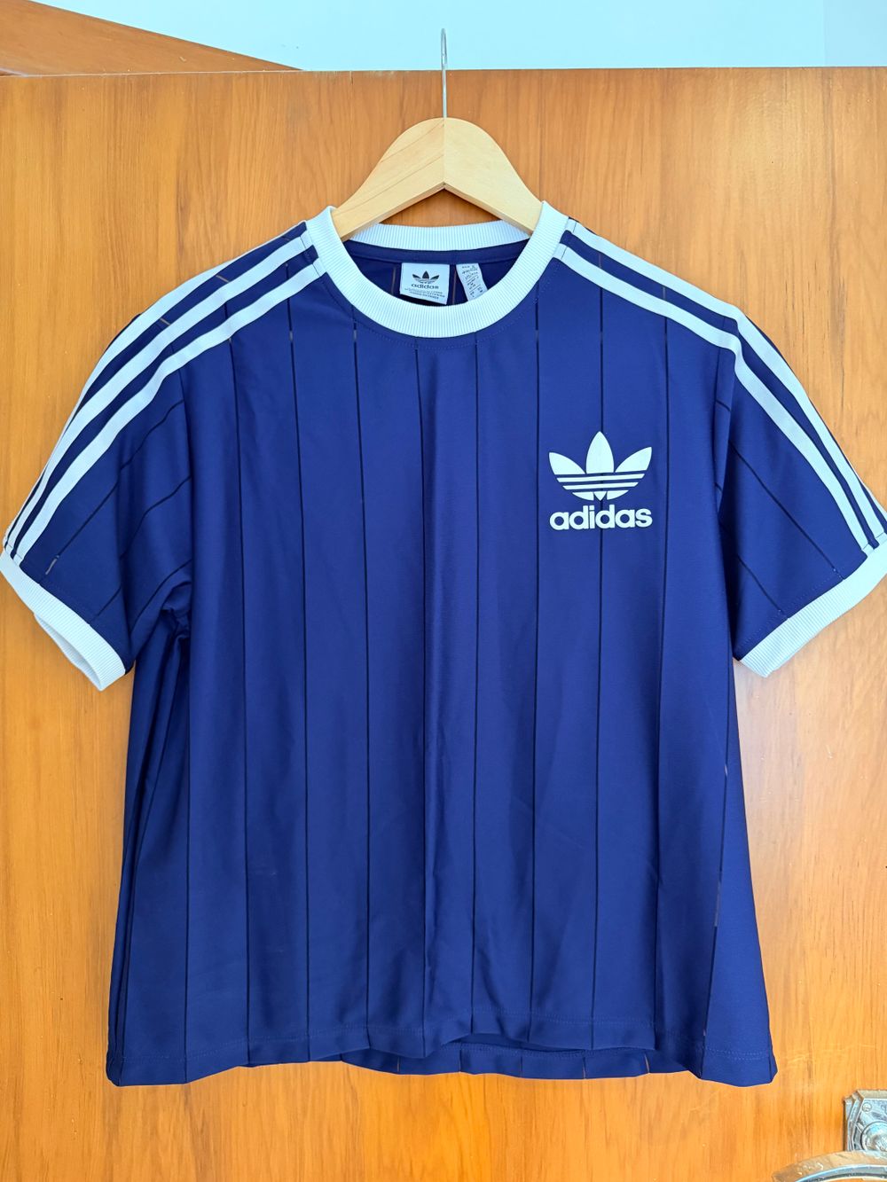 Adidas Adicolor 3 Stripes Pinstripe Tee - Navy