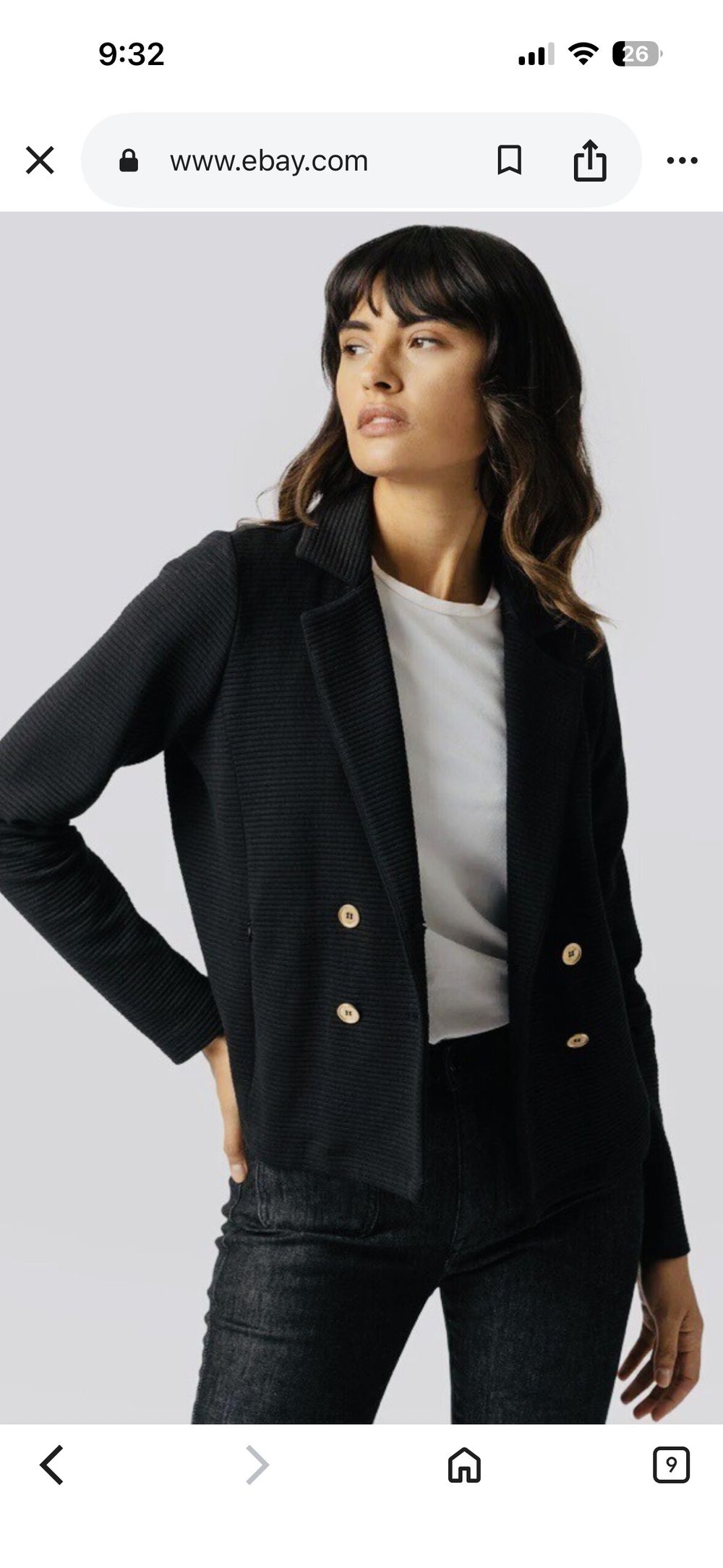 Saint + Sofia Black Ribbed Blazer