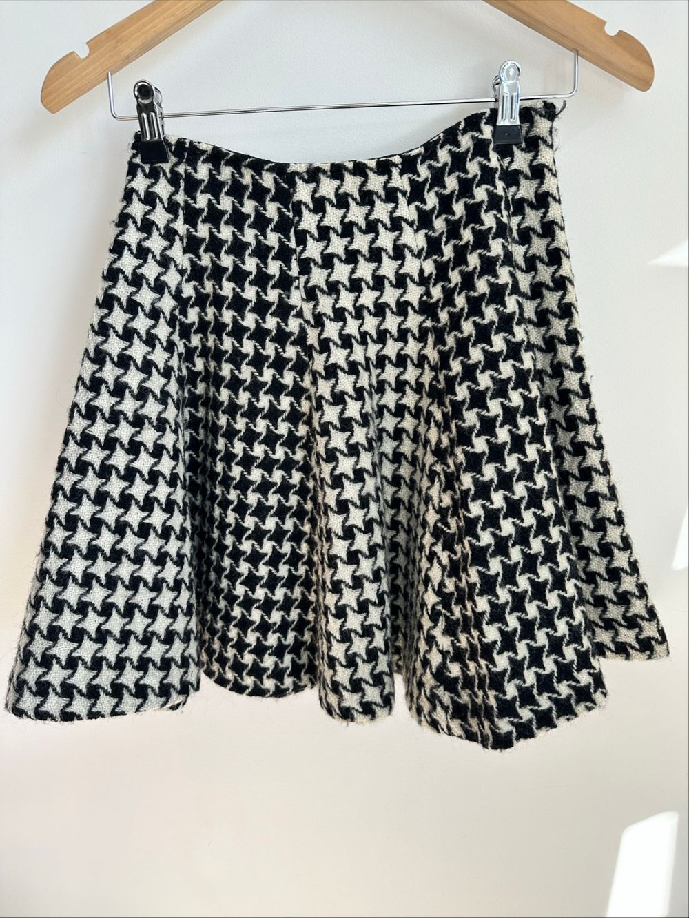 Milk Black and White Houndstooth Skirt