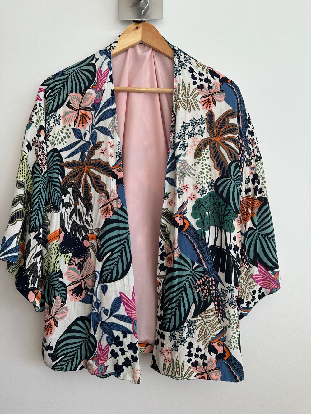 TRF Outerwear Tropical Print Kimono Size S-M