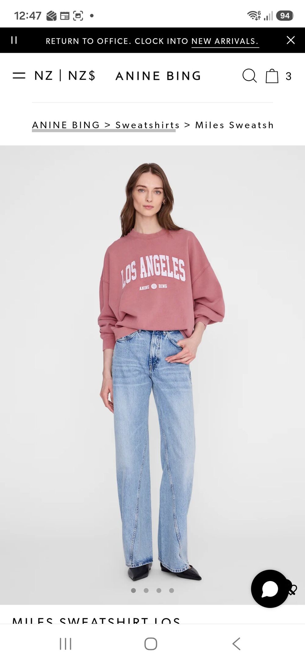 Anine Bing Earth Red Los Angeles Sweatshirt