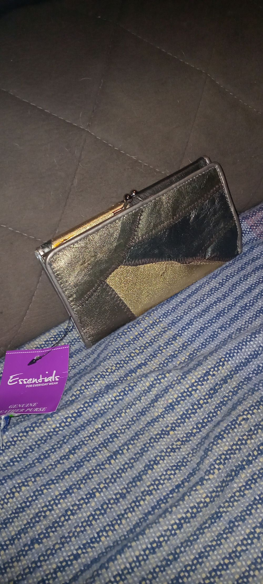 Essentials Metallic Patchwork Leather Clutch