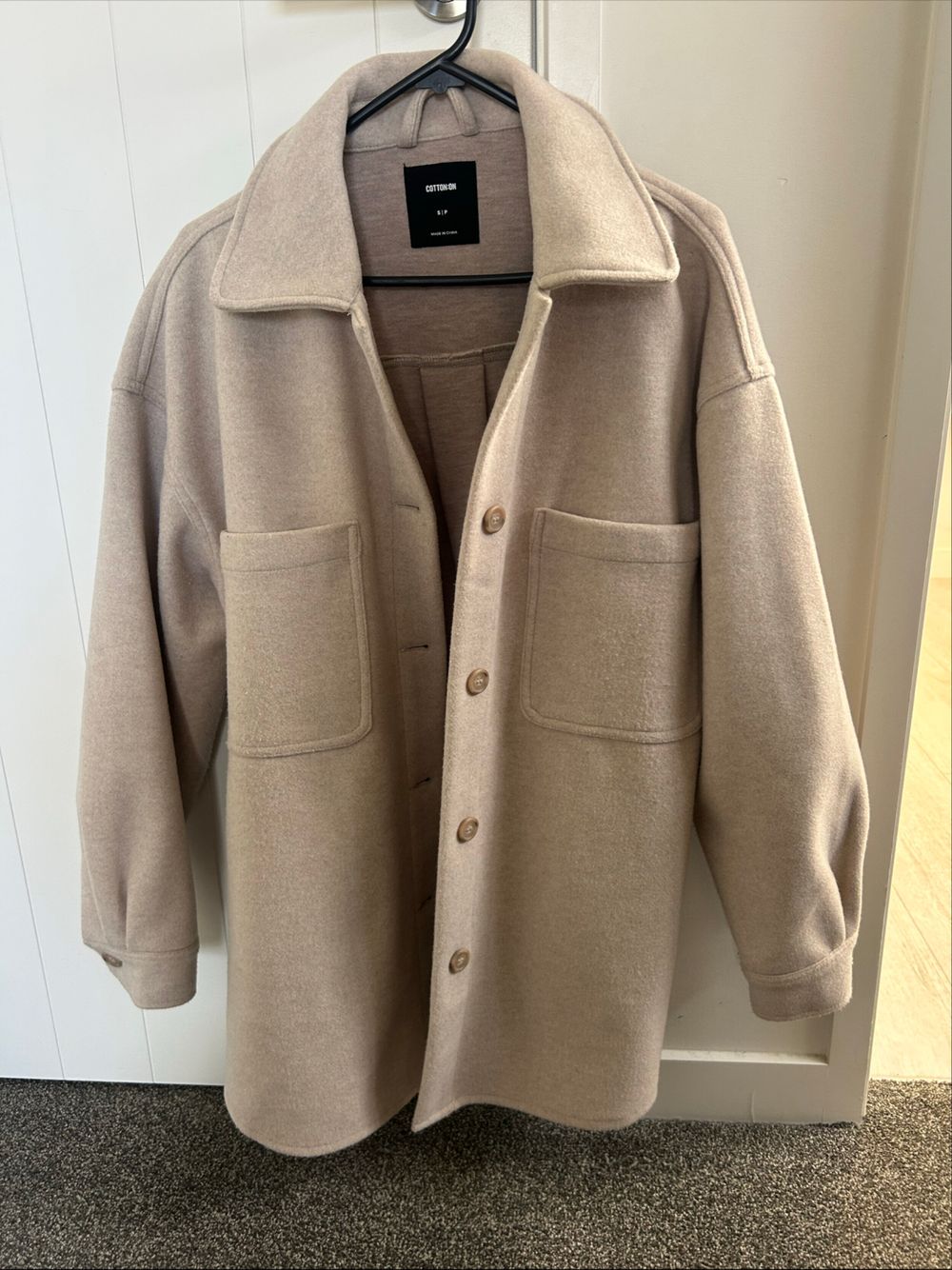 Cotton On Beige Wool Blend Coat