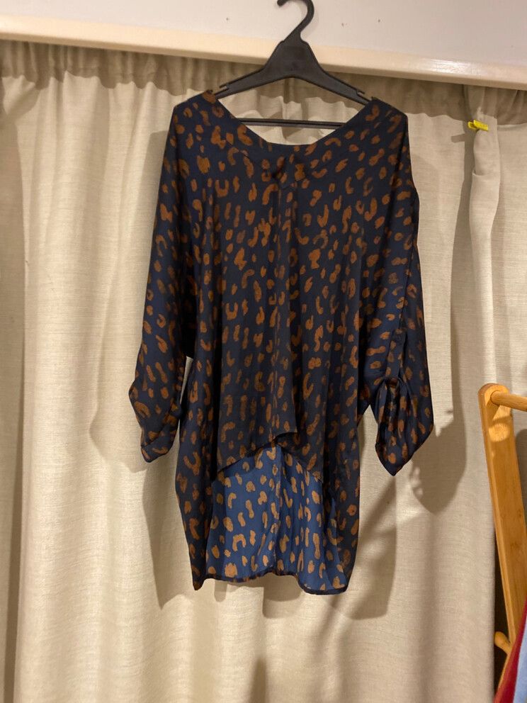 Max Blue Leopard Print Top