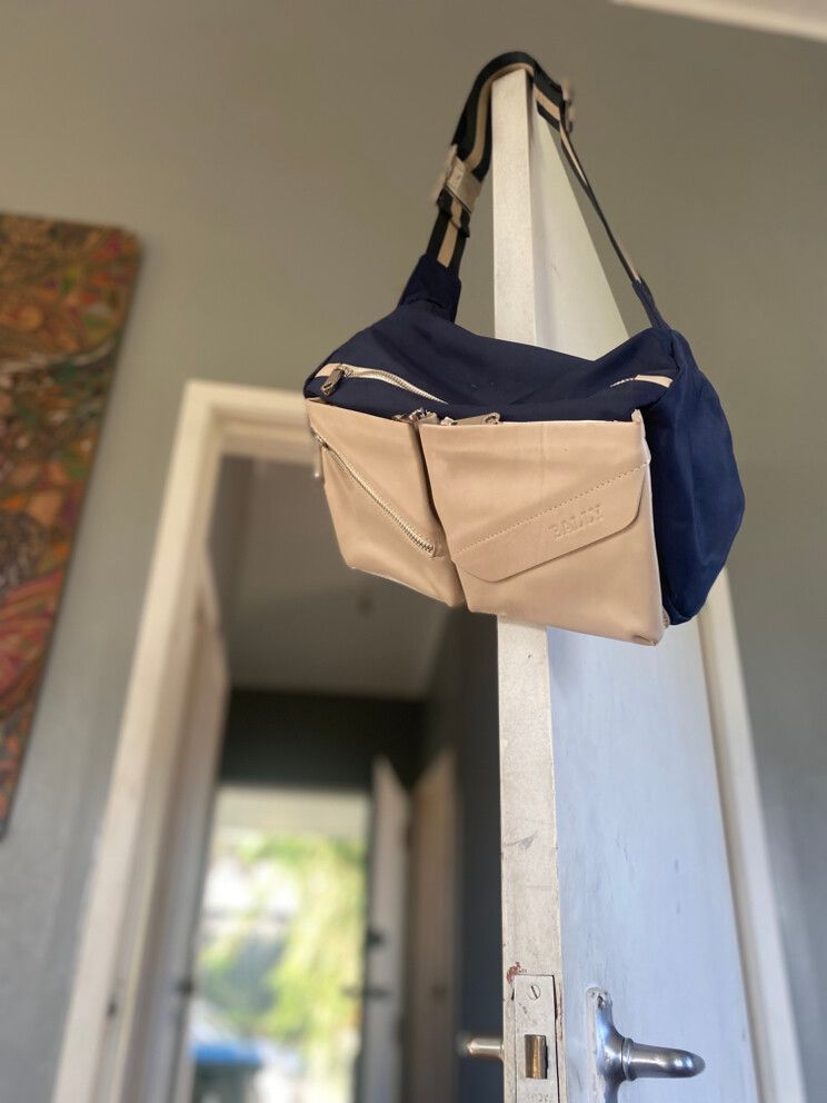 Bally Navy And Beige Crossbody Bag