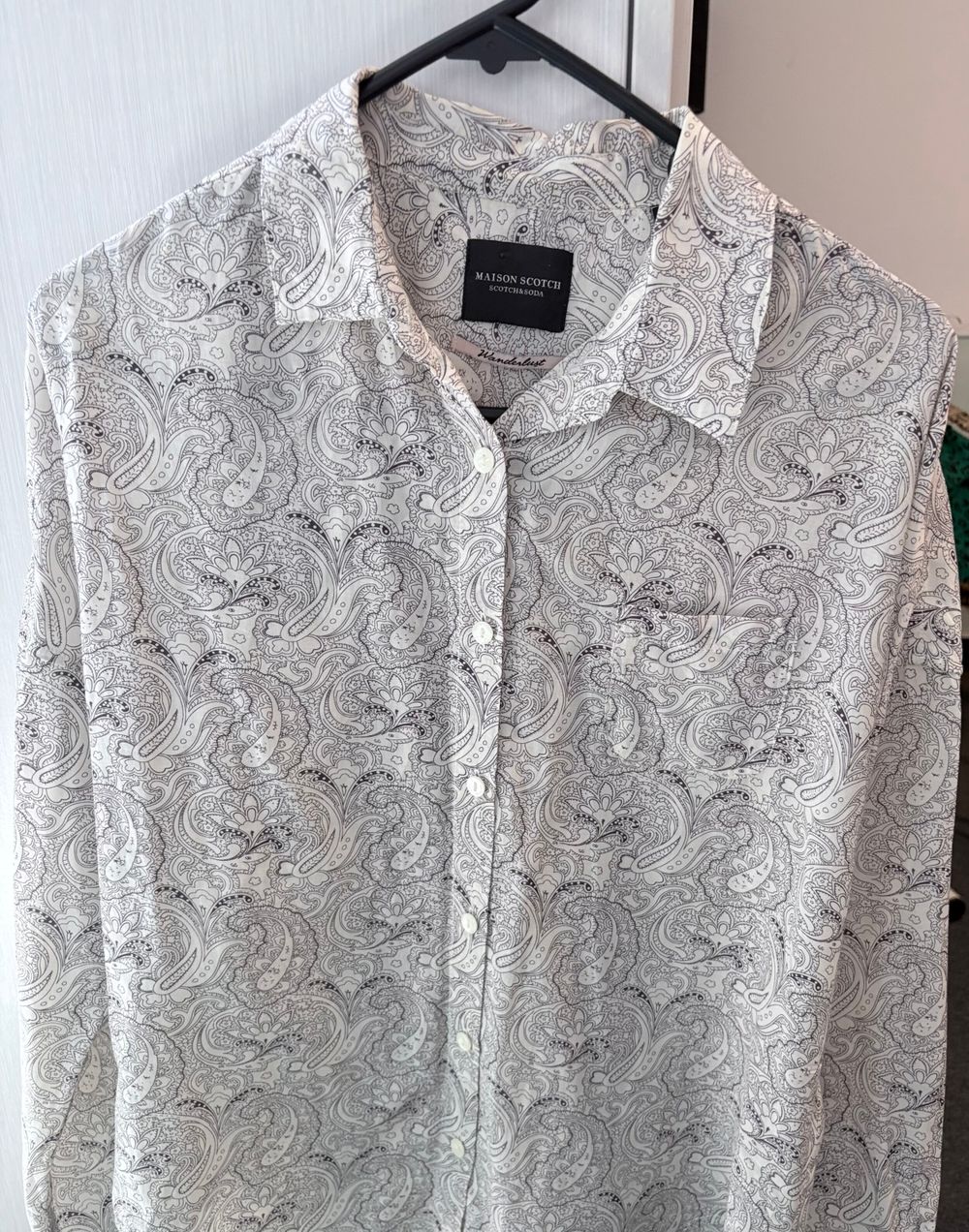 Maison Scotch White Paisley Print Shirt