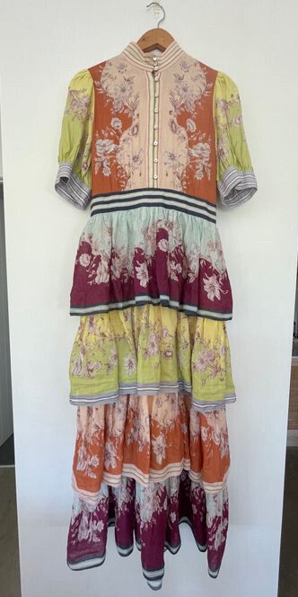 Alemais Marlow Frill Midi Dress - Size AU 10