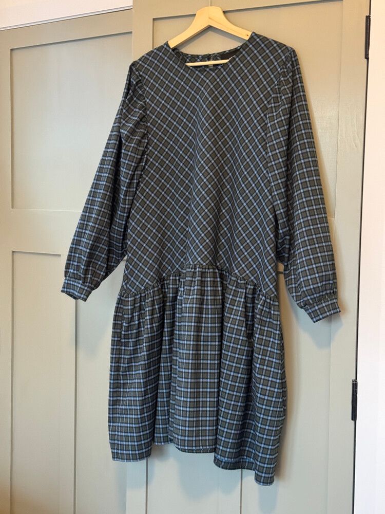 Moochi - Green Plaid Moochi Drop Waist Dress on Designer Wardrobe