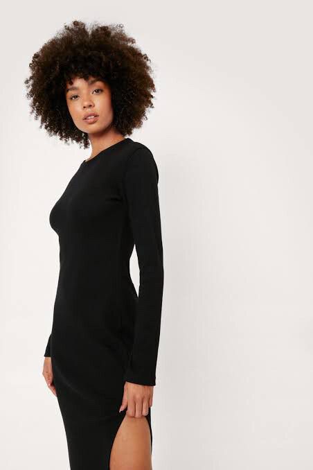 strapless open back dress Bethany Merino Wool Ribbed Swing Dress
