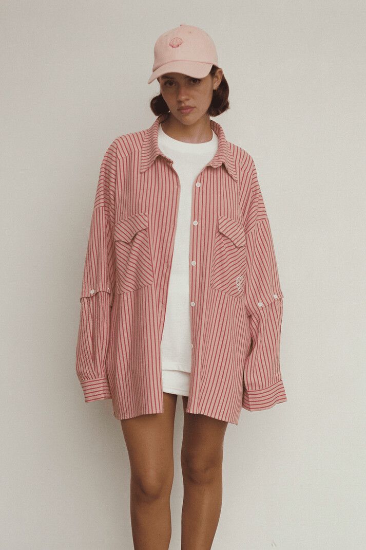 Commonplace Oversized Shirt pink/red