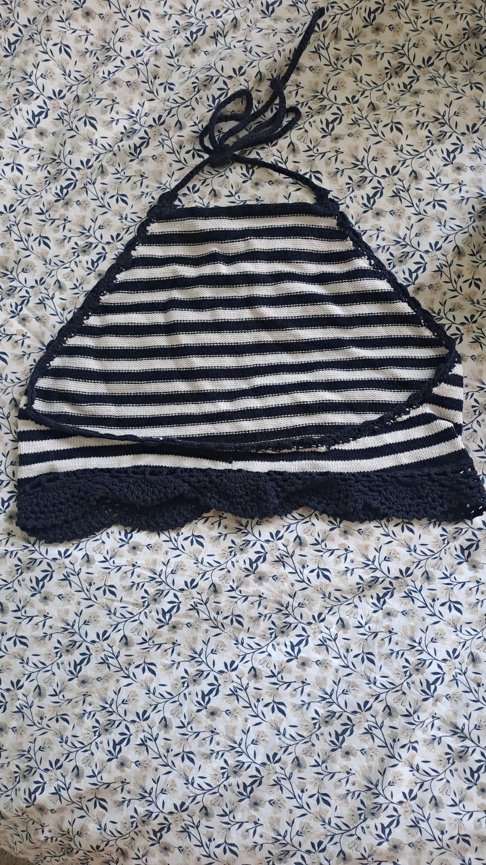 Striped Halter Top knit and crochet