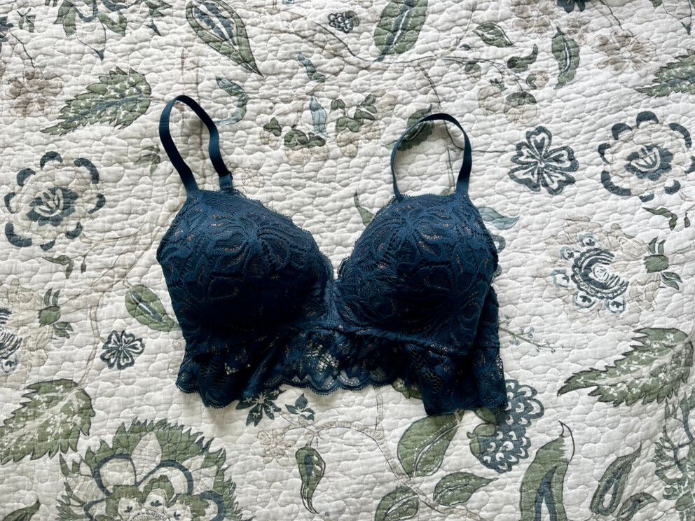 Peacock Blue And Gold Bralette New