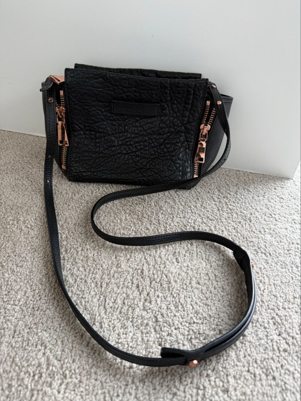 Status Anxiety Black Leather Crossbody Bag