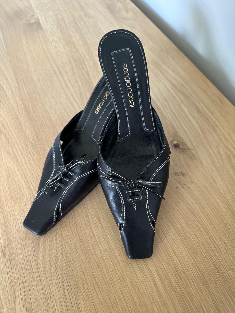 Sergio Rossi leather kitten heels