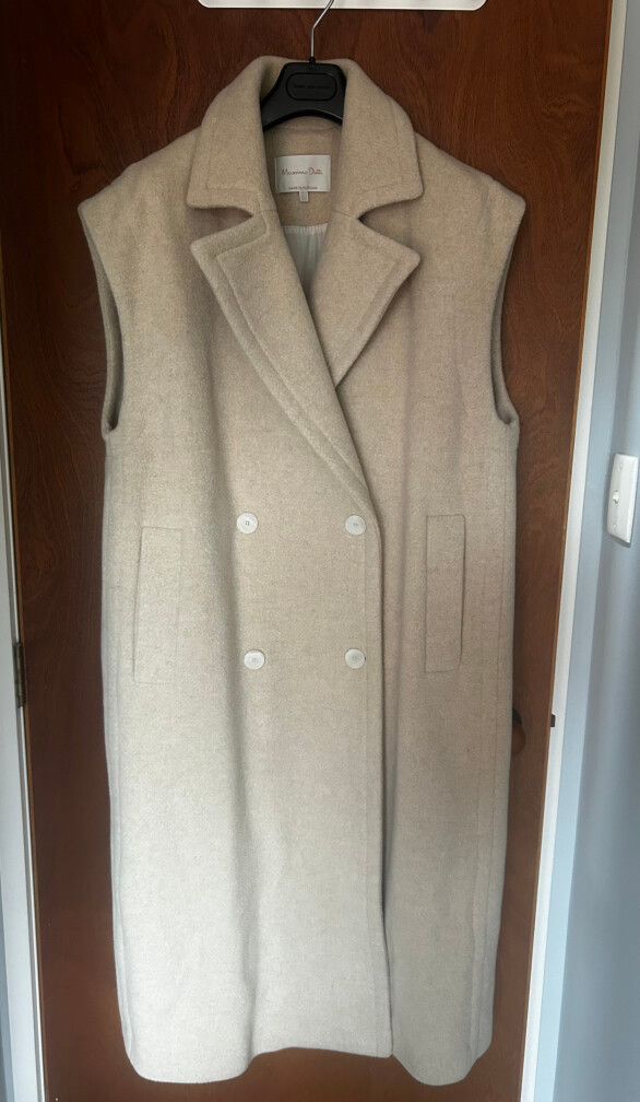 Massimo Dutti Beige sleeveless coat