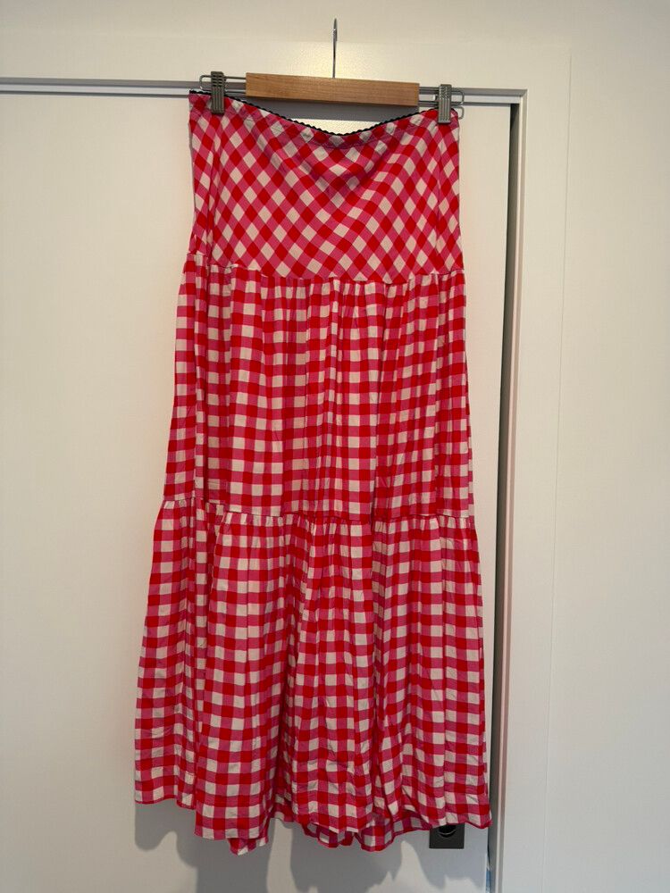 Briarwood Red & Pink Gingham Skirt (L)