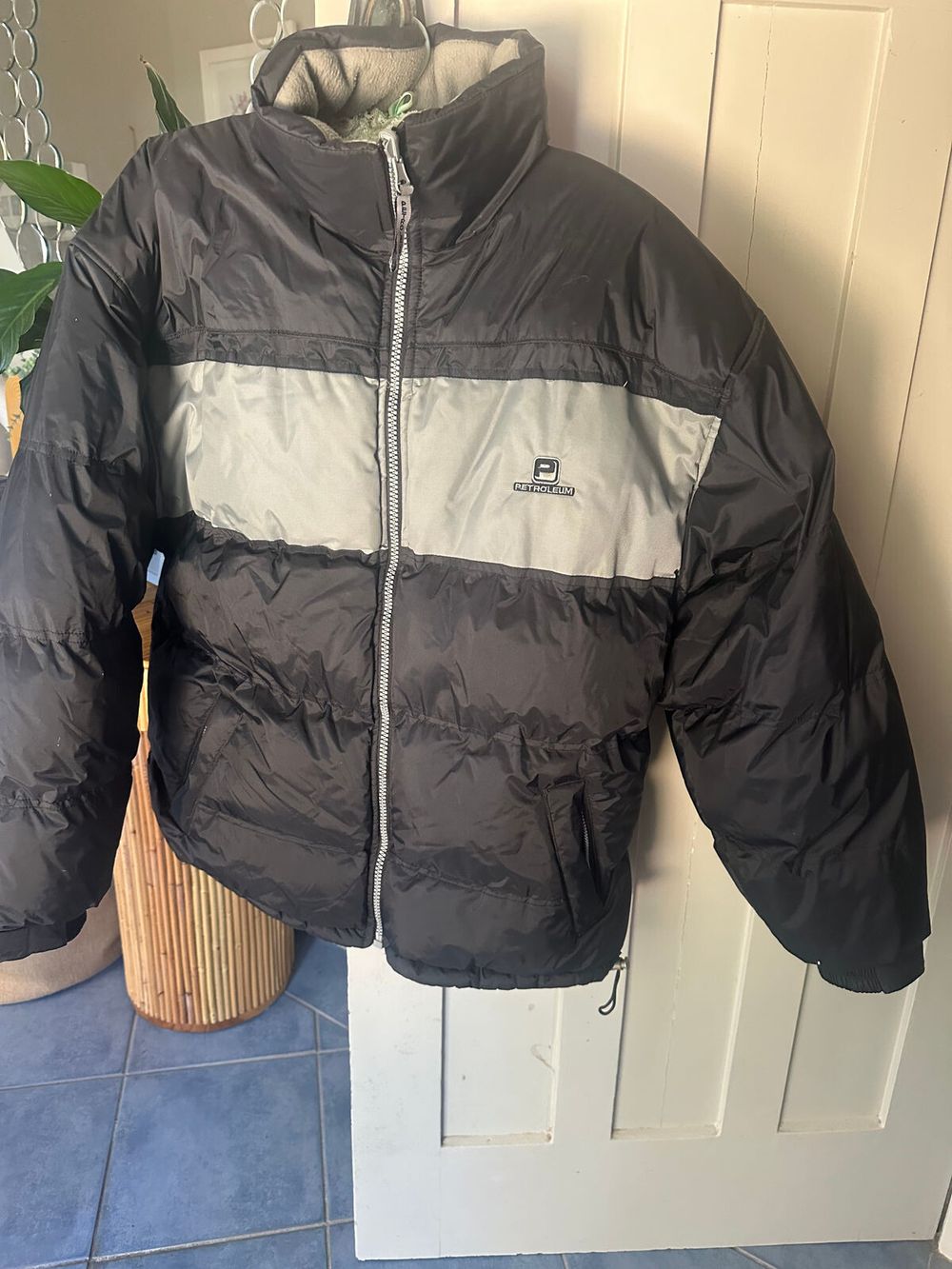 Petroleum Black and Grey Jacket reversible