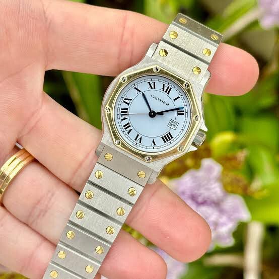 CARTIER 18k GOLD SANTOS WATCH (29MM)