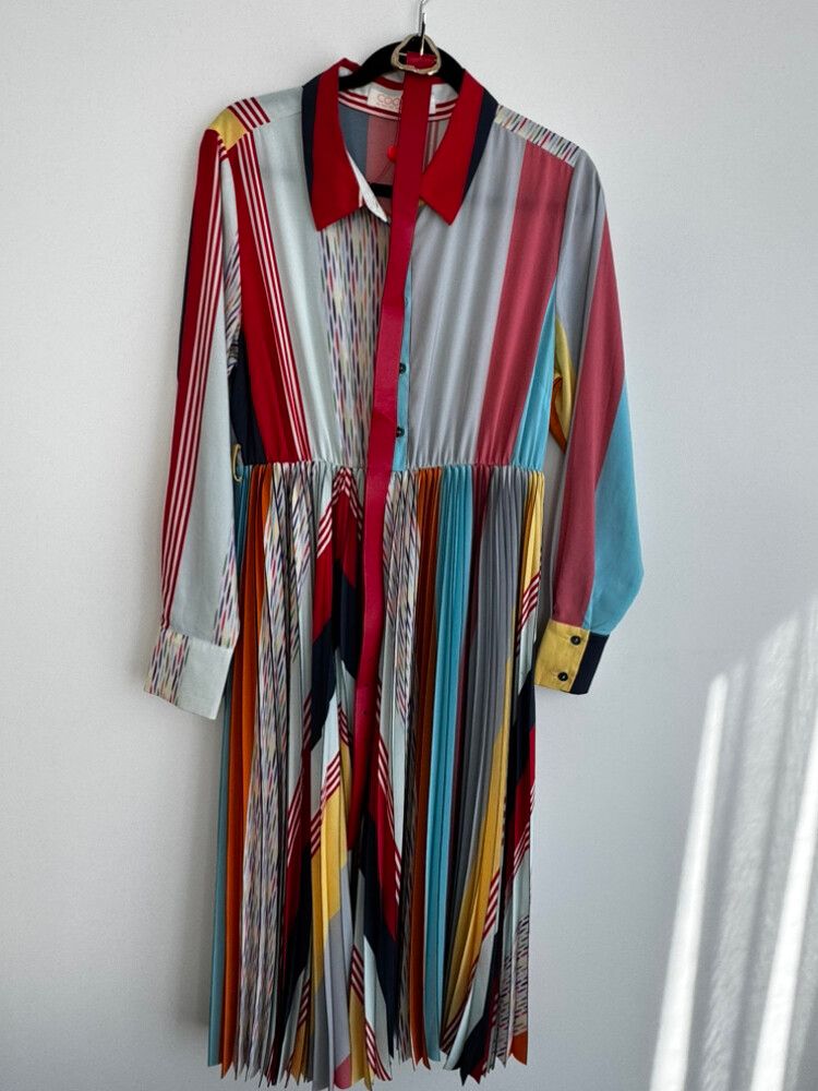 Cooper Multi-Striped Dress with Belt – Size M, Like New