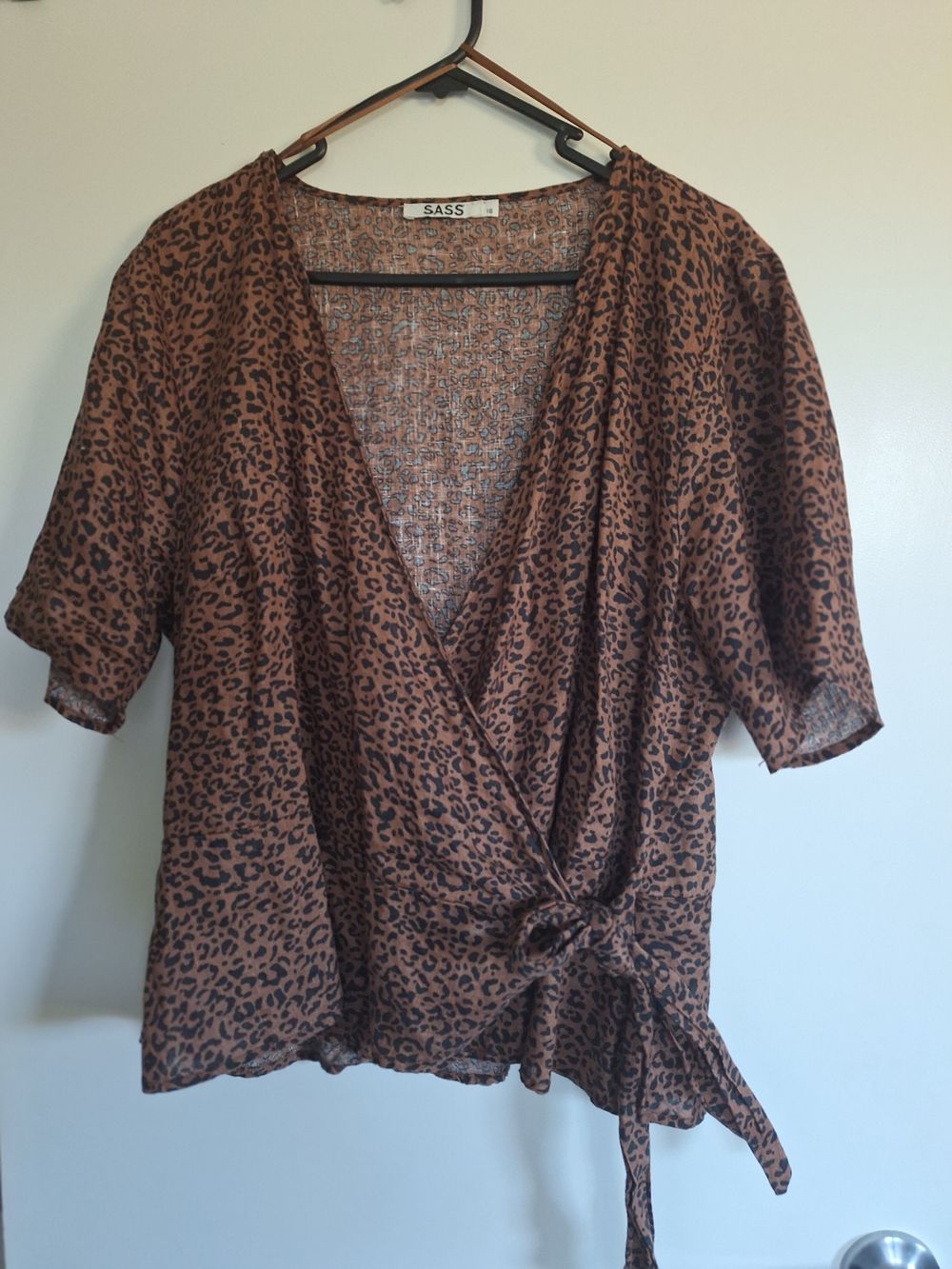 Sass Brown Animal Print Top