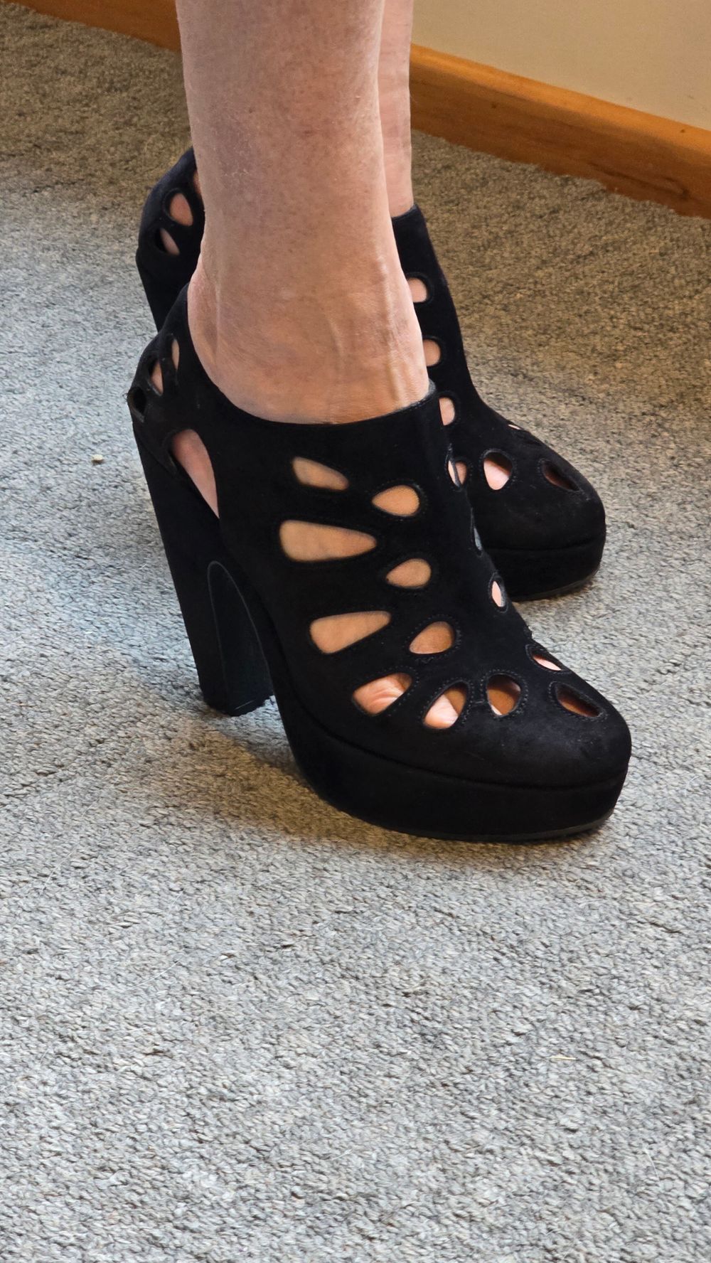 Robert Clergerie Black Suede Heels