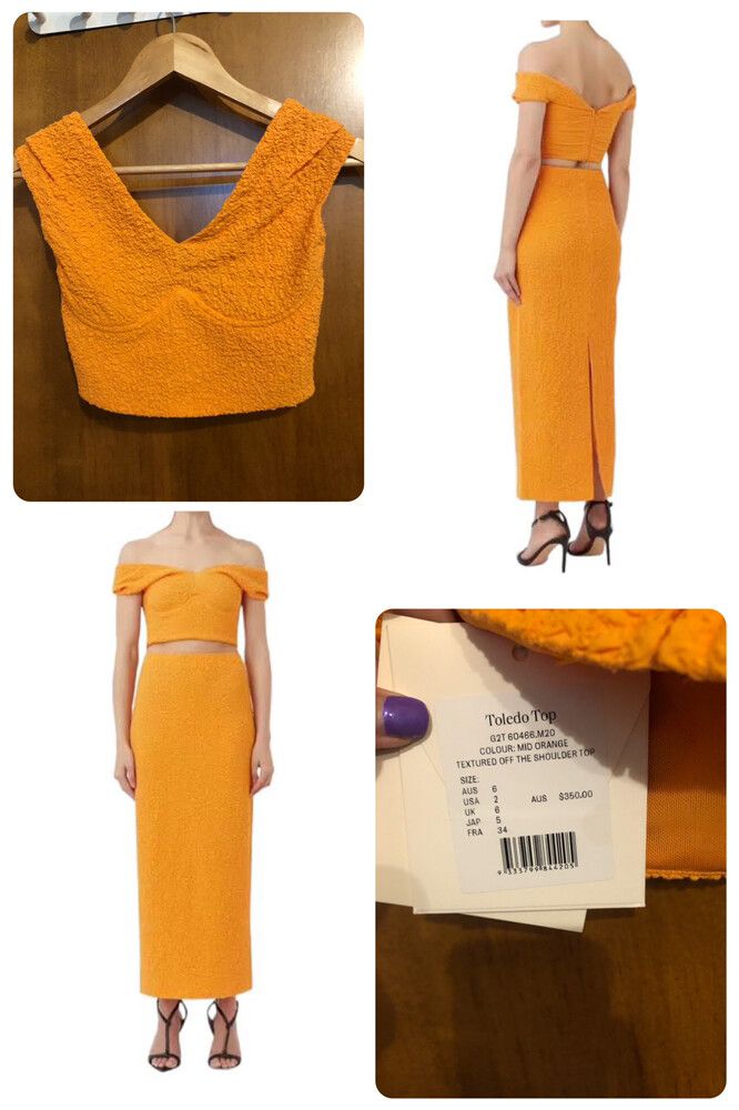 camilla and marc Toledo orange crop top size XS - Brand new with tags