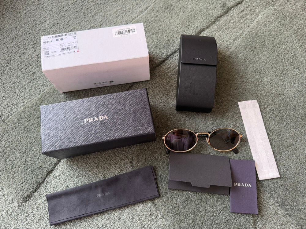 PRADA PR65ZS METAL OVAL SUNGLASSES POLARISED (Near new)